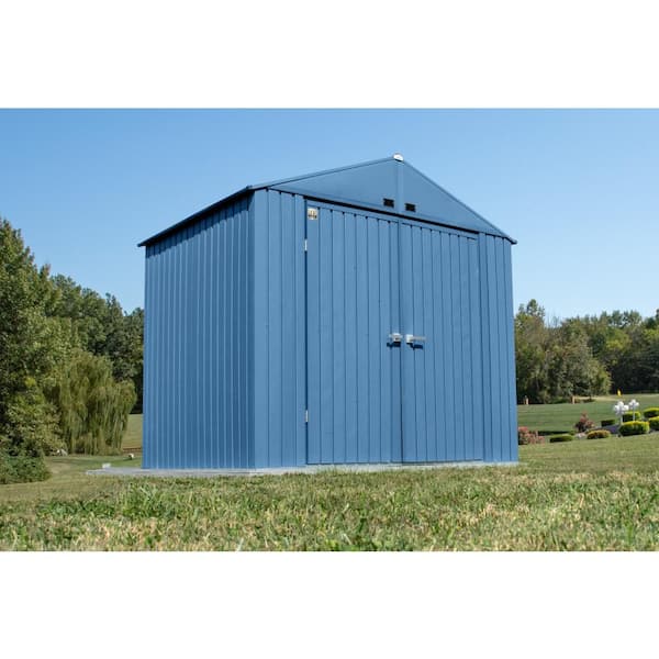 Elite 8 ft. W x 6 ft. D Blue Grey Metal Premium Vented Corrosion Resistant Steel Storage Shed 46 sq. ft.