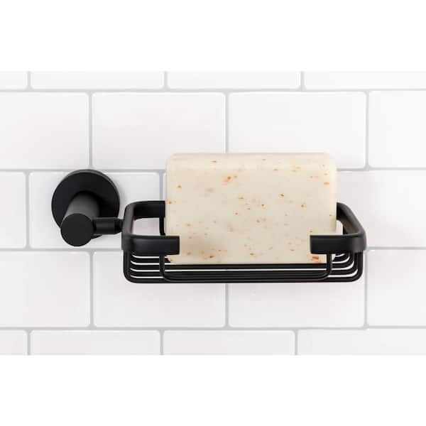 Modern Chrome Shower Soap Dish Hotel Wall Mounted Matte Black