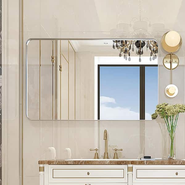 Staykiwi 30 in. W. x 20 in. H Rectangular Framed Wall Bathroom Vanity Mirror in Silver