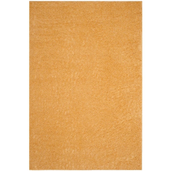 SAFAVIEH Arizona Shag Gold 3 ft. x 5 ft. Solid Area Rug