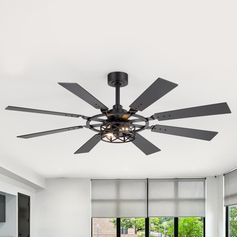 Gaeant 52 in. Indoor Standard Black Modern Industrial Ceiling Fan with Light Kit and Remote, Reversible, 6-Speed price history on PriceWatchPro