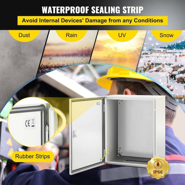 20 x 16 x 10 in. NEMA Steel Enclosure NEMA 4X Steel Electrical Box IP66 Waterproof and Dustproof with Mounting Plate