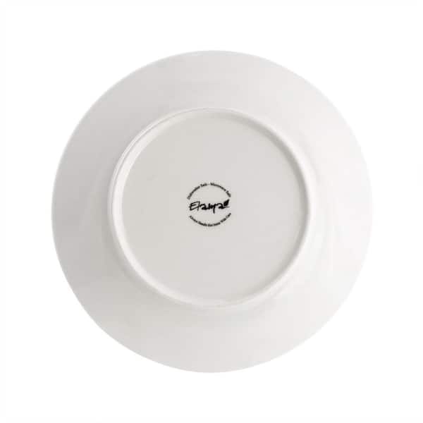 Elama Hansel 6-Piece White Stoneware Dinnerware Dinner Plates