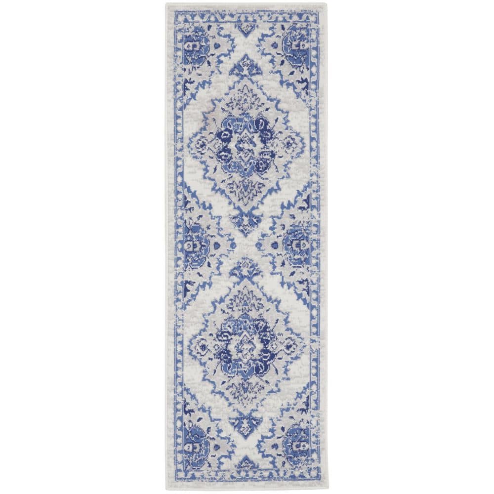 2 ft. x 6 ft. Blue Floral Washable Area Rug price history on PriceWatchPro