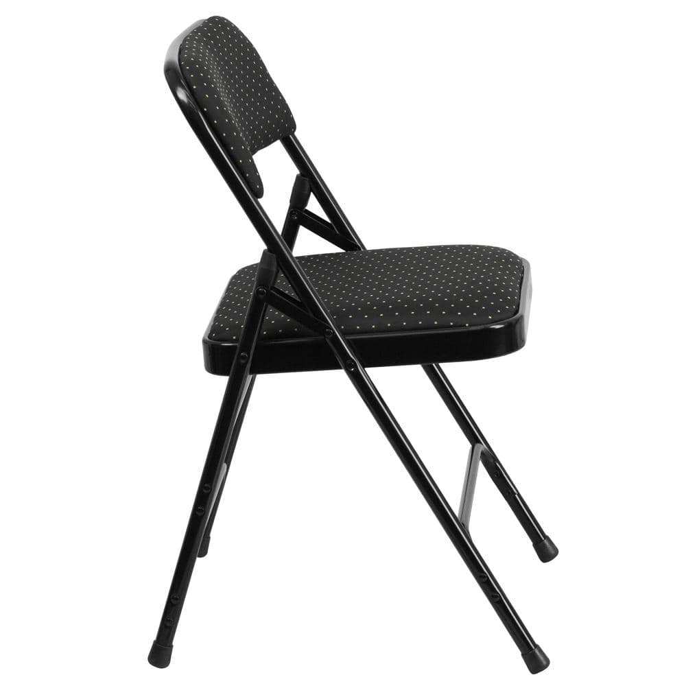 Carnegy Avenue Black Patterned Metal Folding Chair (2-Pack) CGA-RB