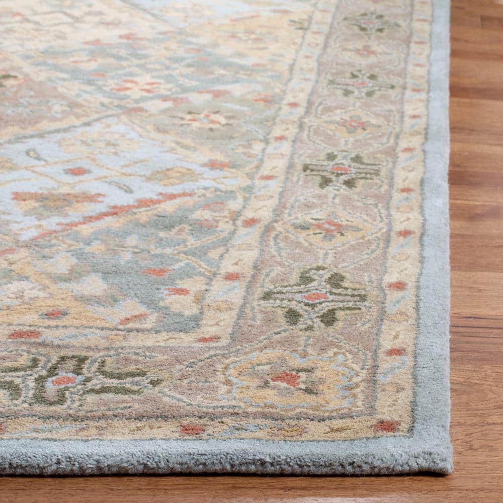 Heritage HG316 Handmade Accent Rug - 3'x5' - Light Blue/Light Brown - Safavieh