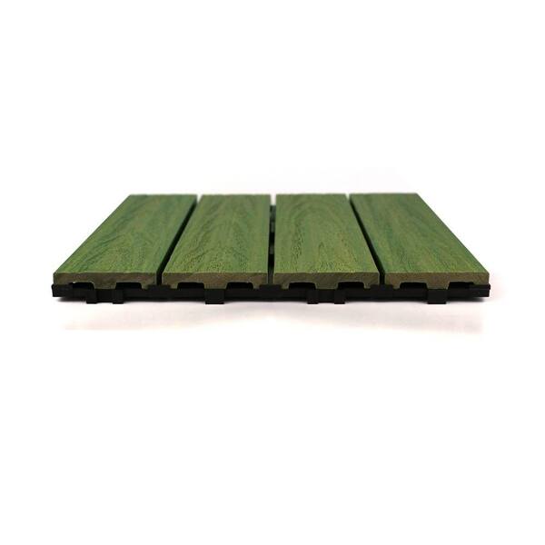 NewTechWood UltraShield Naturale 1 ft. x 1 ft. Quick Deck Outdoor Composite Deck Tile Sample in Irish Green