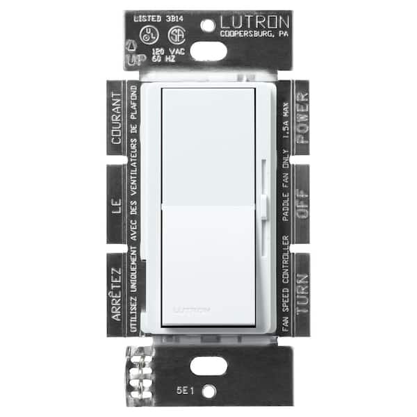 Lutron Diva 3-Speed Fan Control, Single-Pole/3-Way, 1.5 Amp, Glacier White (DVSCFSQ-F-GL)