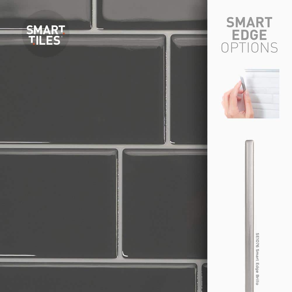Gray 11.87'' x 8.5'' Self-Adhesive 3D Peel and Stick Backsplash Tiles