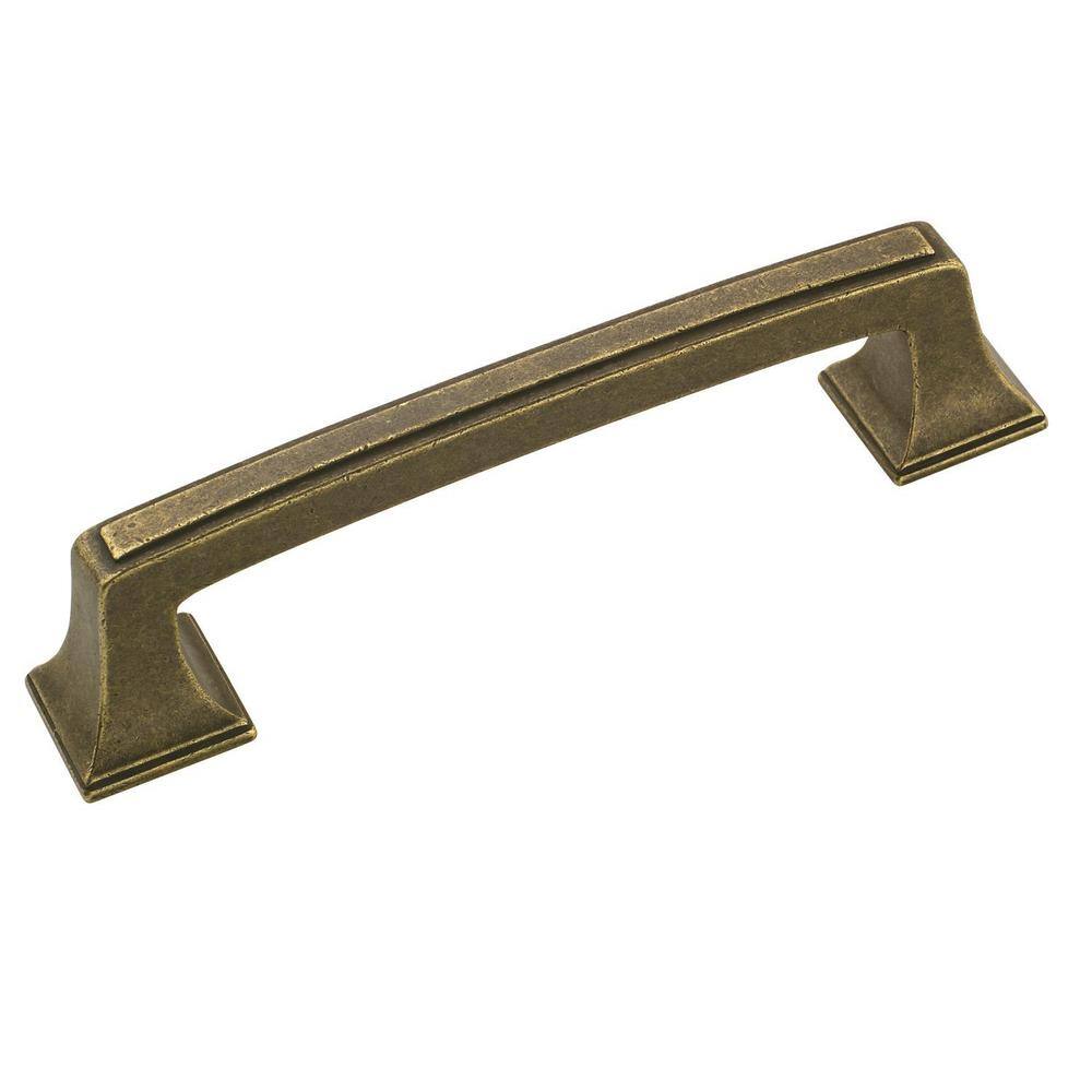 Mulholland 3-3/4 in (96 mm) Center-to-Center Rustic Brass Drawer Pull