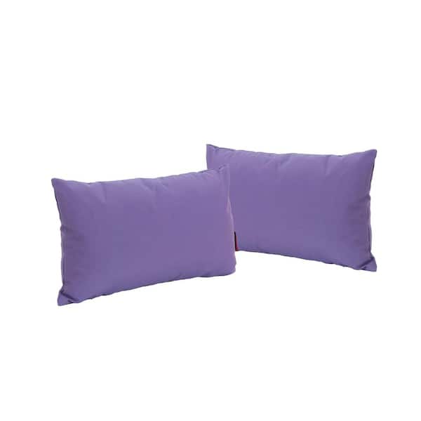 Noble House Kaffe Purple Solid Polyester 18.5 in. x 11.5 in. Throw Pillow (Set of 2)