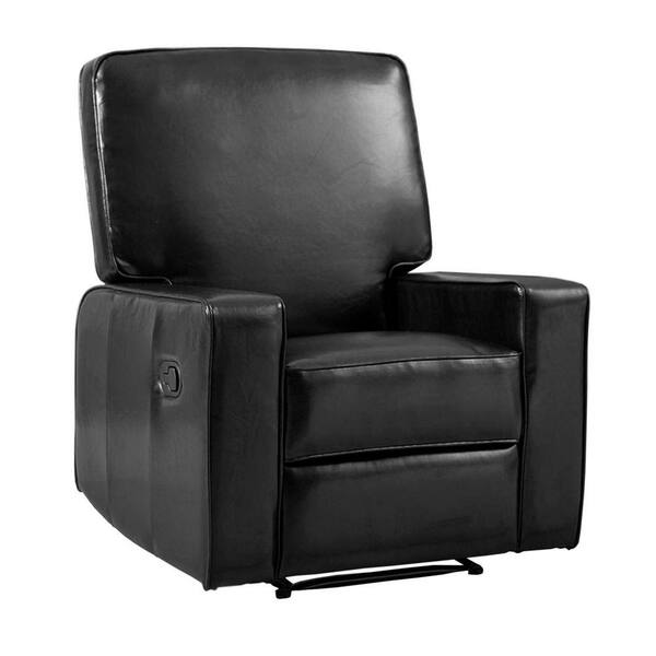 Unbranded Brexley Leather Club Chair Recliner in Black