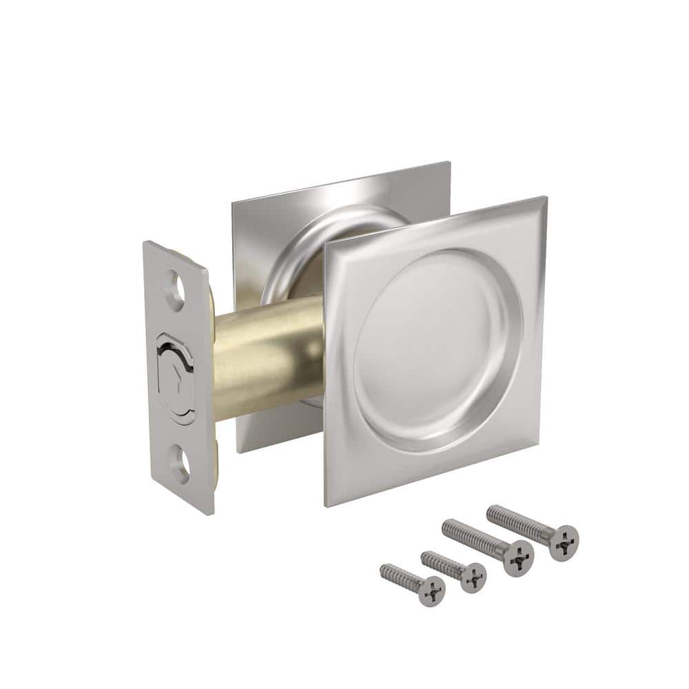 Onward 2 7/16 in. (62 mm) Brushed Nickel Square Pocket Door Passage