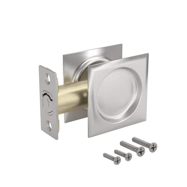 Onward 2 7/16 in. (62 mm) Brushed Nickel Square Pocket Door Passage Pull