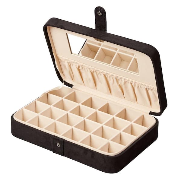 Mele & Co Maria Black Plush Fabric Jewelry Box 0054562M - The Home