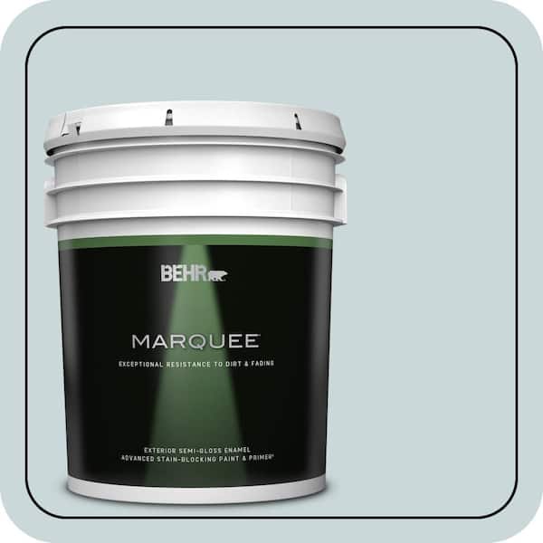 BEHR MARQUEE 5 gal. #PPU13-16 Offshore Mist Semi-Gloss Enamel Exterior Paint & Primer