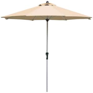 9 ft. Aluminum Market Patio Outdoor Umbrella in Beige Without Base