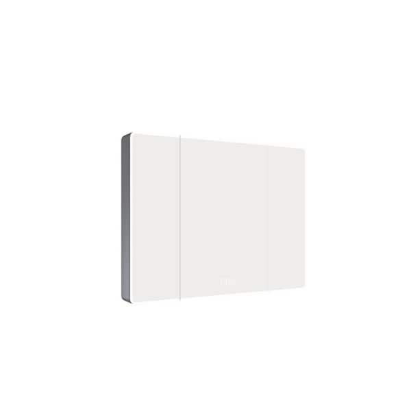 35 in. W x 28 in. H Rectangular Aluminum LED Bathroom Medicine Cabinet with Mirror Wall Mount Lighted Storage Cabinet