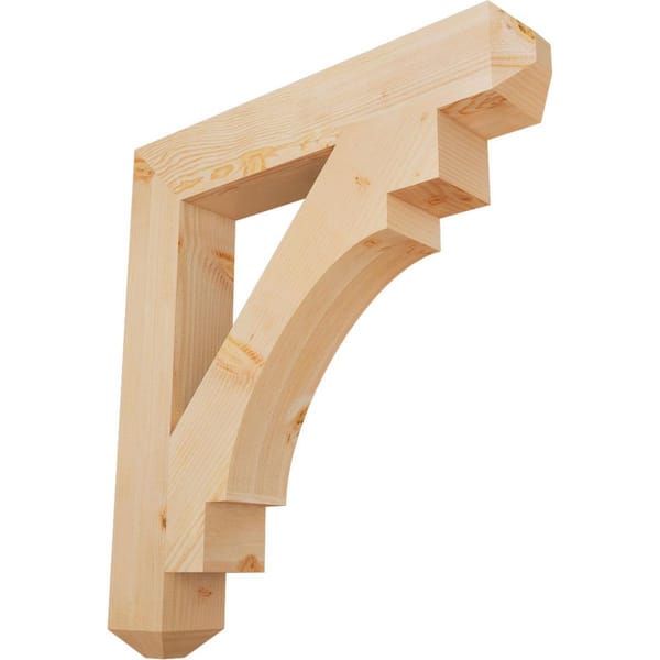 Ekena Millwork 5.5 in. x 40 in. x 36 in. Douglas Fir Merced Craftsman Smooth Bracket