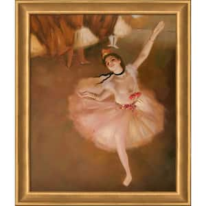 Star Dancer (On Stage) by Edgar Degas Muted Gold Glow Framed People Oil Painting Art Print 24 in. x 28 in.