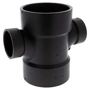 3 in. x 3 in. x 1-1/2 in. x 1-1/2 in. ABS DWV All Hub Double Sanitary Tee