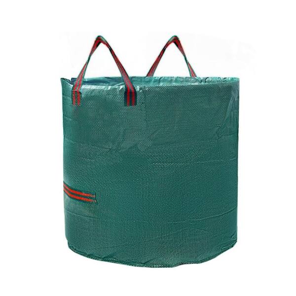 2-pack 132gal green & black yard bags, jumbo collapsible with reinforced handles for yard cleanup, storage