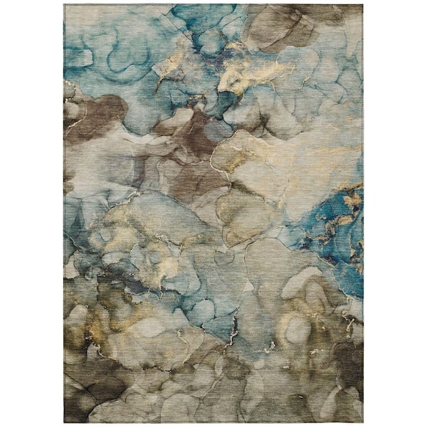 Chantille Machine Washable Indoor/Outdoor Abstract ACN2018 Brown 8 ft. x 10 ft. Area Rug