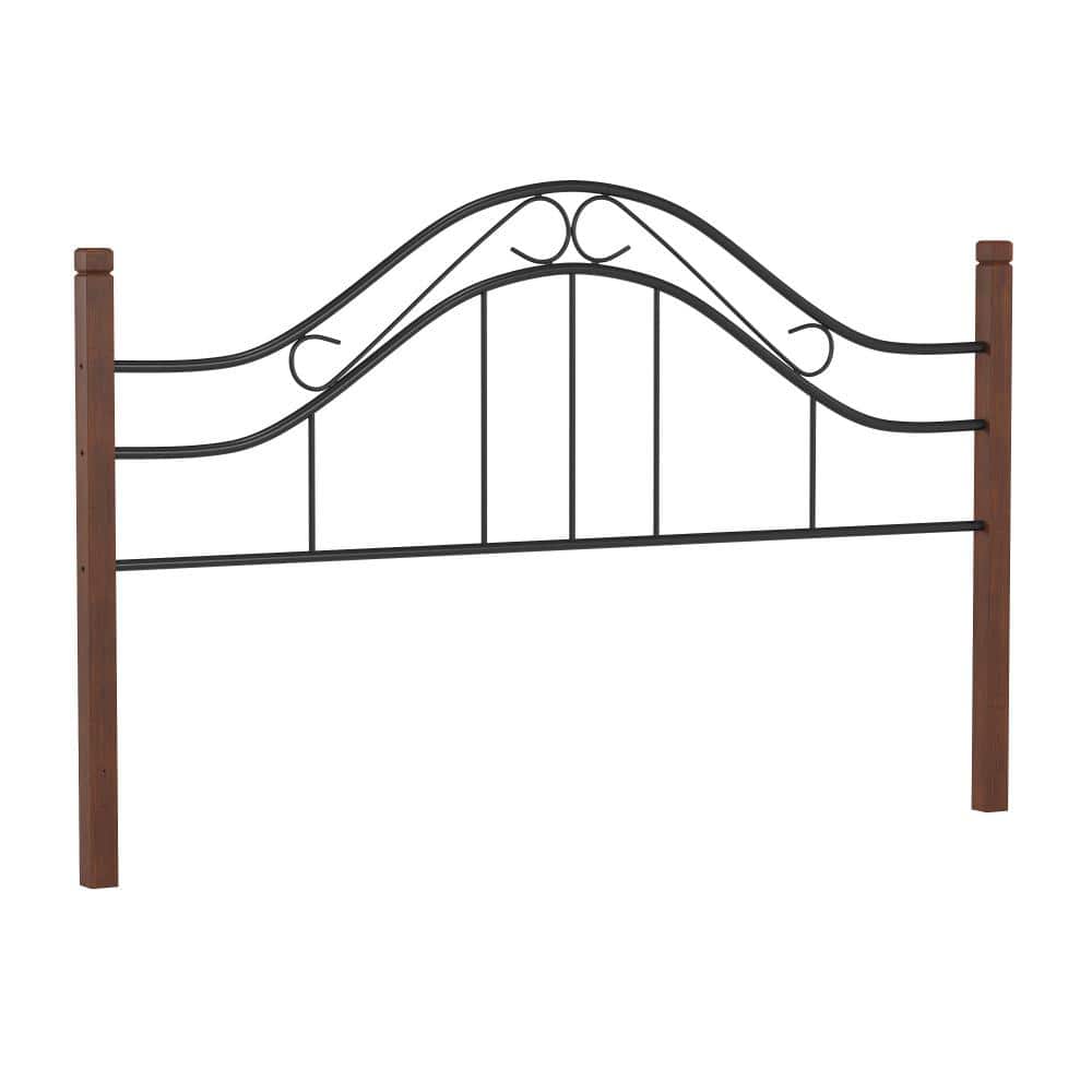 Matson King Cherry and Black Metal Headboard