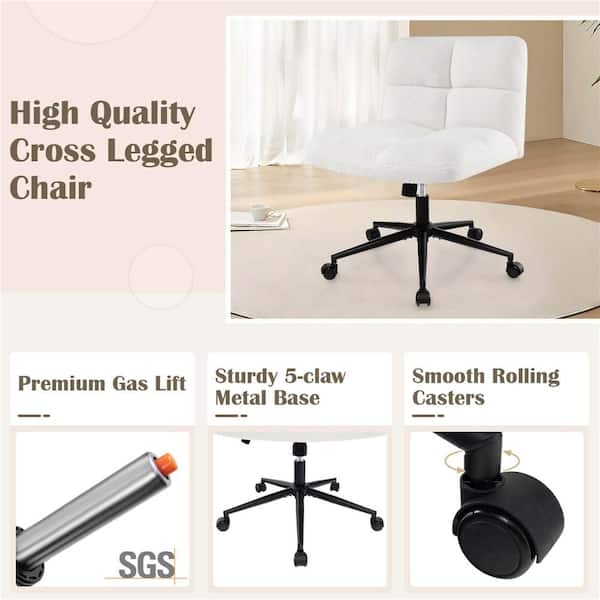 Costway Polyster Adjustable Height Ergonomic Armless Office