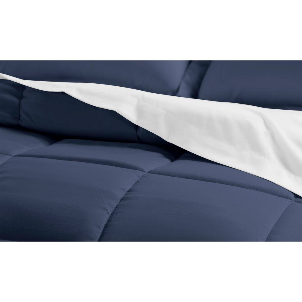 Navy Microfiber Full Bed in a Bag Set