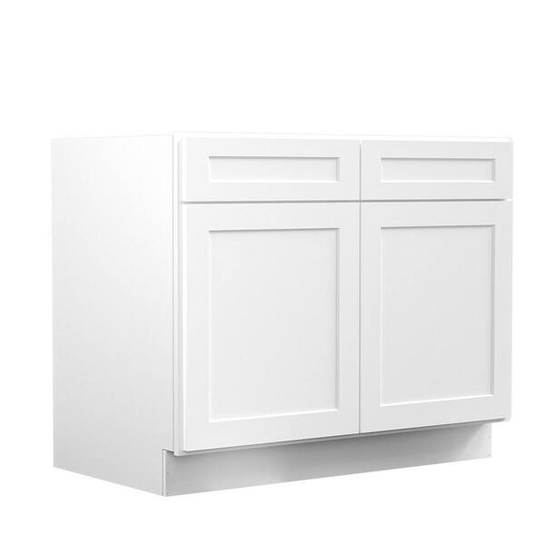 Design House Brookings 42-in W x 34.5-in H x 24-in D White Maple Sink Base Ready To Assemble Plywood Cabinet (Recessed Panel Shaker Style)