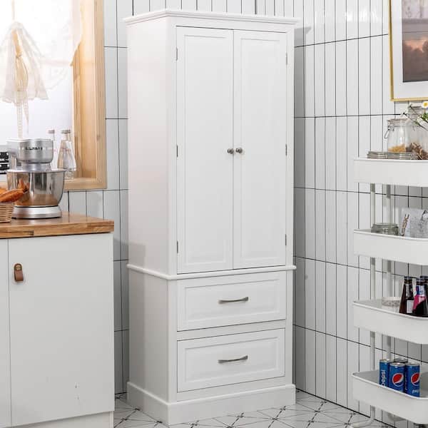 Costway Bathroom Corner Floor Cabinet Tall Bathroom Storage Cabinet w/  Shelves