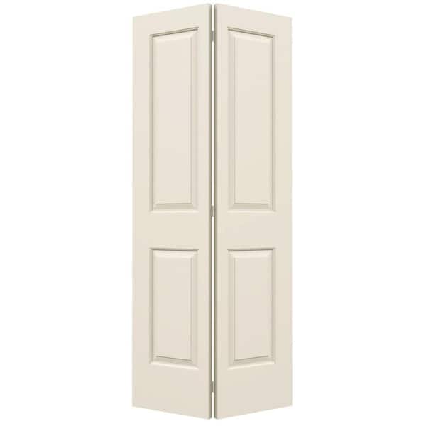 JELD-WEN 36 in. x 80 in. 2 Panel Cambridge Primed Smooth Molded Composite Closet Bi-fold Door