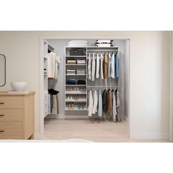 Closet Evolution WH63 Premium 36 in. W . - 60 in. W White Wood Closet System - 2