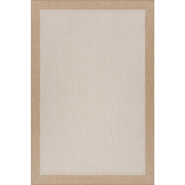 Velora Bordered Ivory 5 ft. x 8 ft. Outdoor Area Rug