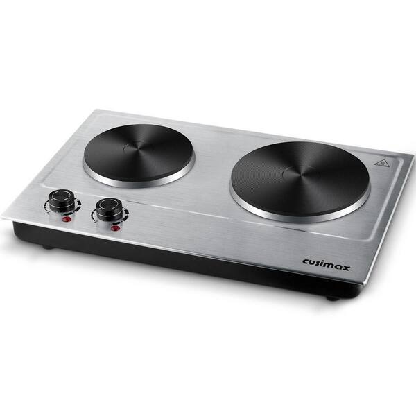 1800W Double Hot Plate Electric Countertop Burner Stainless Steel 5 Power  Levels in 2023