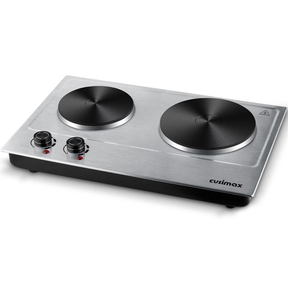 Double Die-Cast Burner 7.4 in. and 6.1 in. Sliver Hot Plate with 7-Gear Temperature Controls and Heat Resistant Knob price history on PriceWatchPro