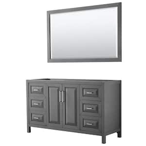Daria 59 in. Single Bathroom Vanity Cabinet Only with 58 in. Mirror in Dark Gray