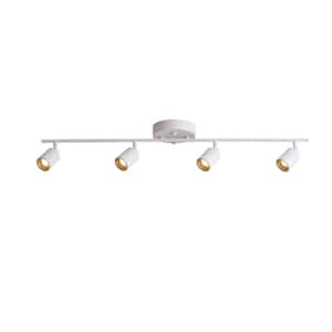 Modern 3 ft. 4 Head-Light White Integrated LED Fixed Track, Lighting Kit with Rotating Heads
