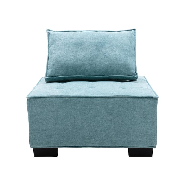 ATHMILE Mint Green Polyester Ottoman