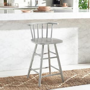 Jay 25 in. Grey Low Back Wood Frame Counter Stool