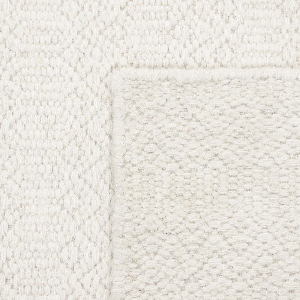 Handmade Ivory Wool 60'' x 36'' Flatweave Area Rug