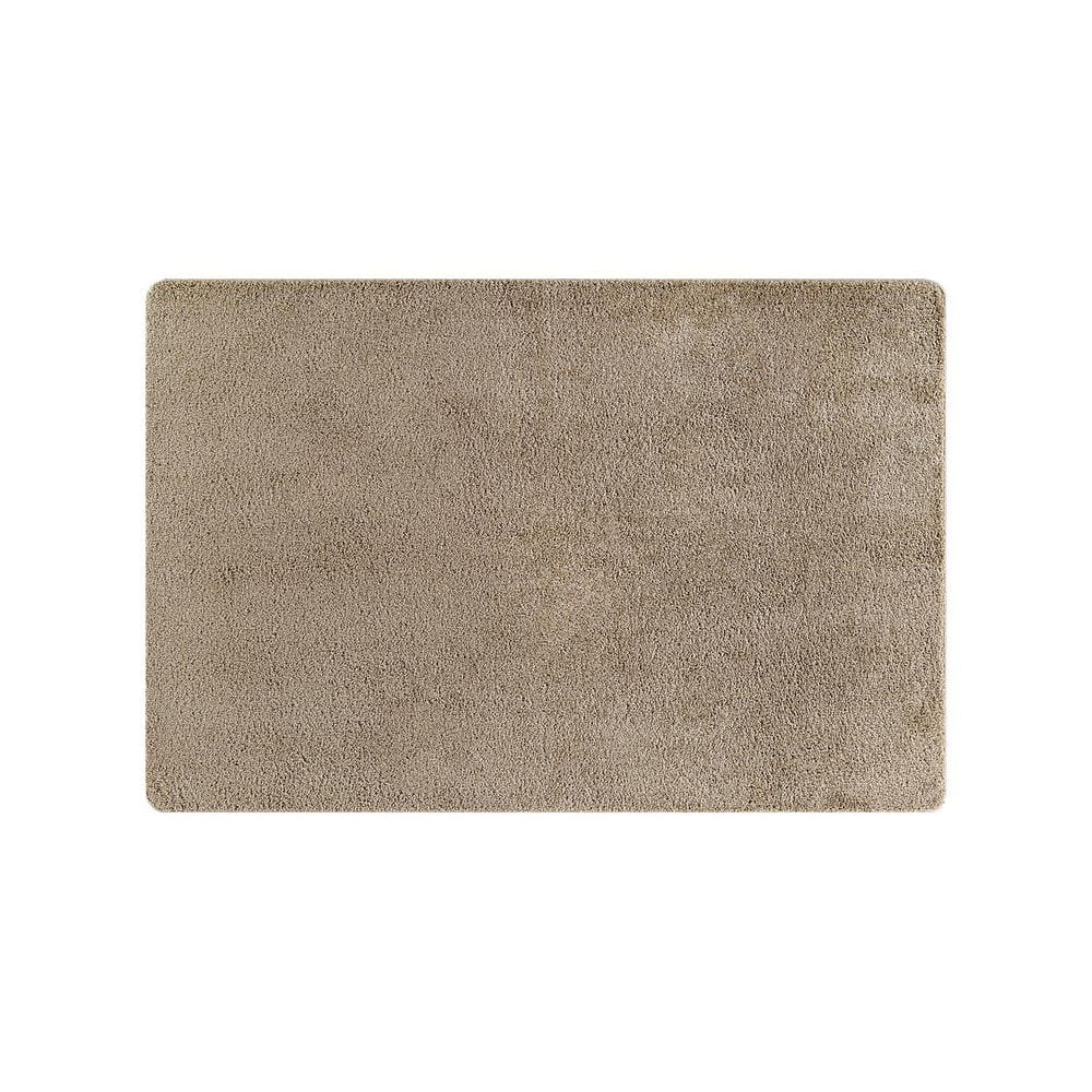 Silky 8 ft. x 10 ft. Bone Solid Plus Thick Pile Non Slip Easy Clean Non Shedding Modern Indoor Area Rug