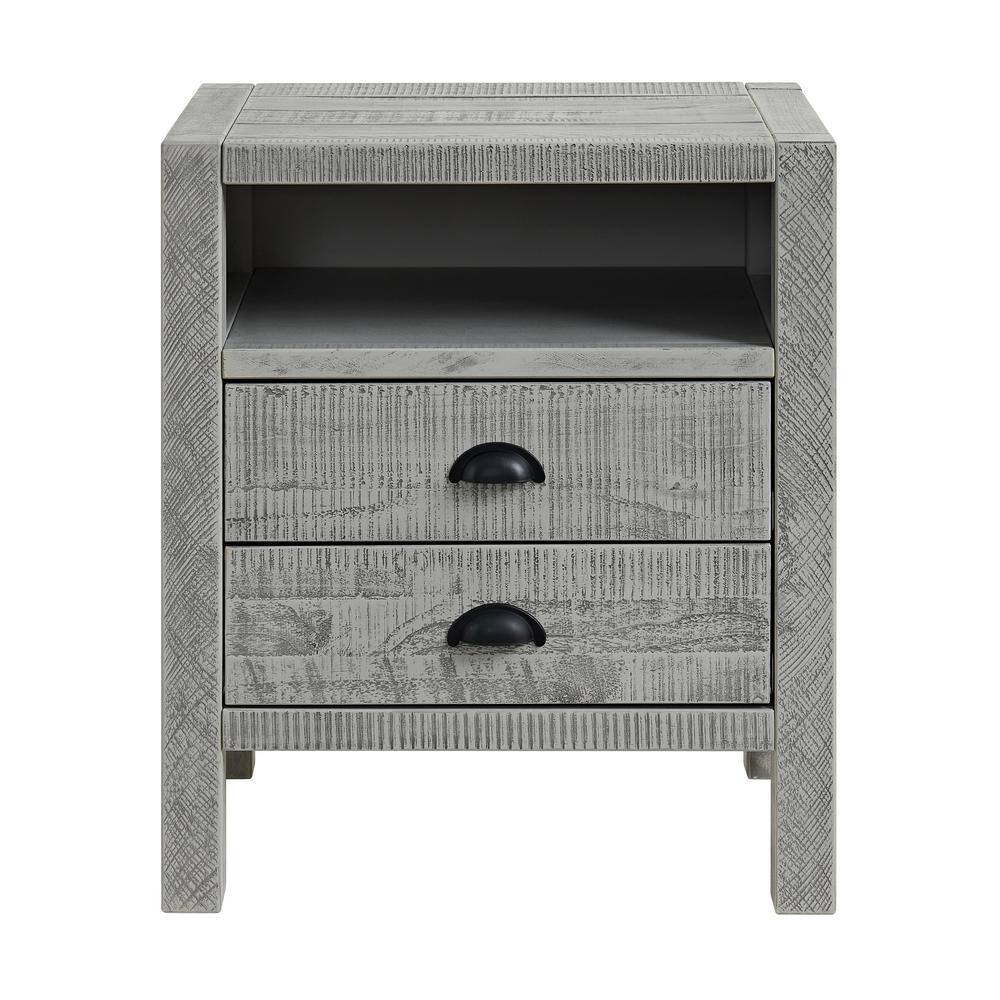 Arden 5-Piece Driftwood Gray Pine Bedroom Set with Queen Bed