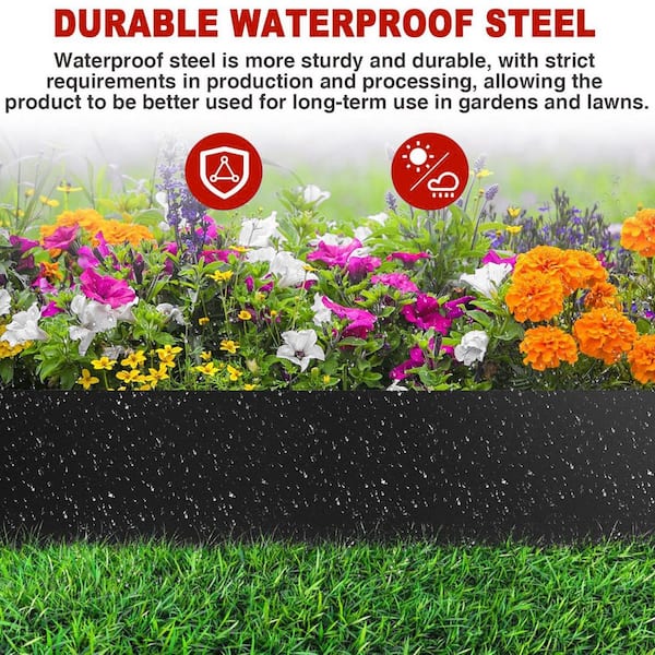 Tosulte 40 in. L x 8 in. H x 0.06 in. W Black Rust-Resistant
