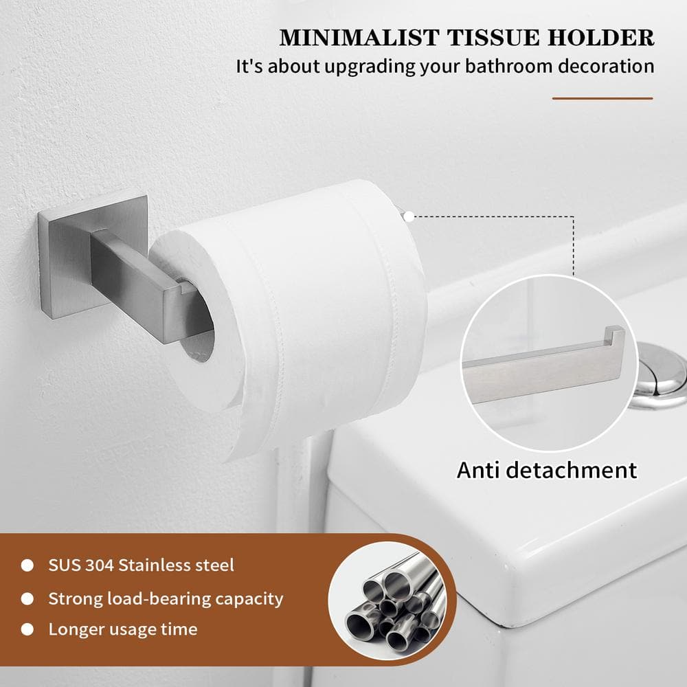 Brushed Nickel 24-Inch Adjustable Metal 4-Piece Bath Hardware Set