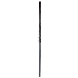43 in. x 3/4 in. Wrought Iron Square Single Twist Raw Forged Newel Post