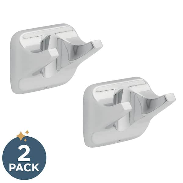 (2-Pack) Futura Knob Towel Hook Bath Hardware Accessory in Polished Chrome