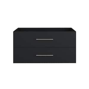 Napa 48 in. W x 22 in. D x 21 in. H Single Sink Bath Vanity Cabinet without Top in Matte Black, Wall Mounted