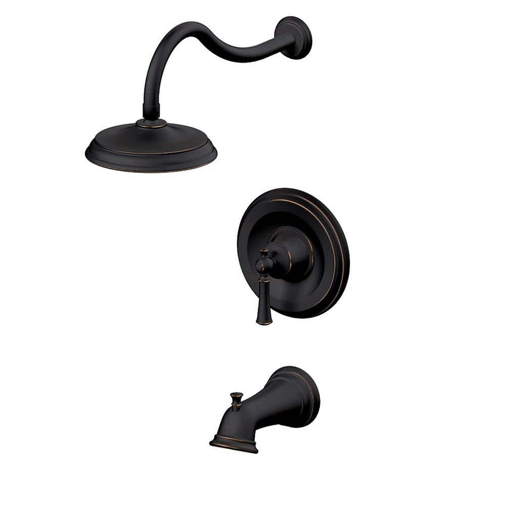 Single-Handle 1 Spray pressure balance Tub and Shower Faucet in Oil Rubbed 
